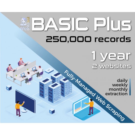 BASIC Plus - 250K Records, 2 Sites, 1-Year All-Incluse Managed Web Scraping