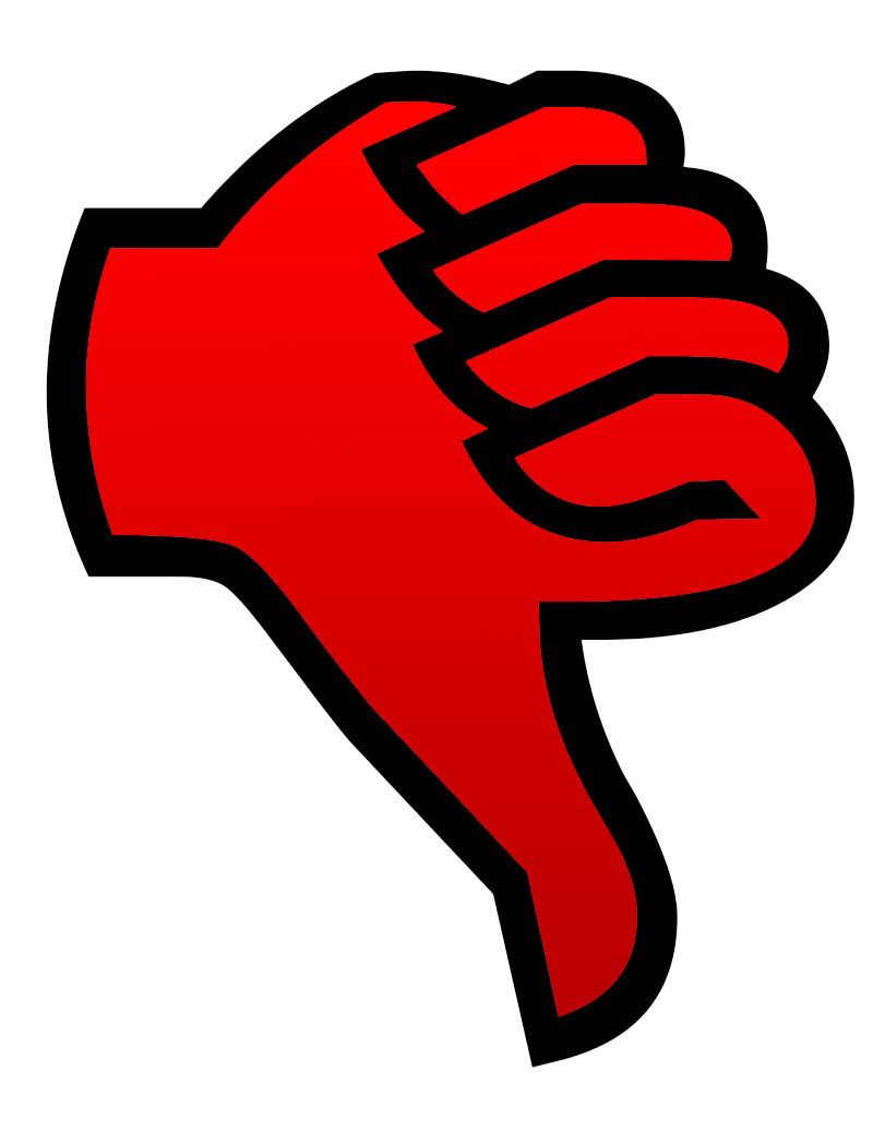 Cons thumbs down